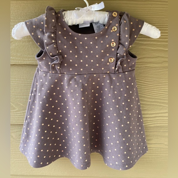 Tahari Girls Gray Gold Polka Dot Dress Size 3T - Picture 8 of 12